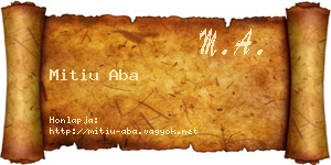 Mitiu Aba névjegykártya